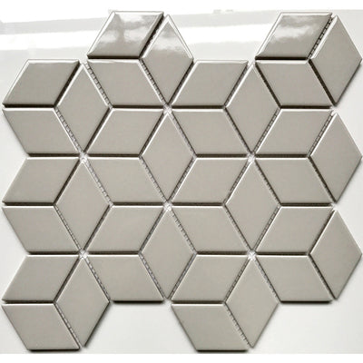 Glossy gray diamond mosaic tile size 48x82x6mm 51508 (1h/1,818m/22 pieces)