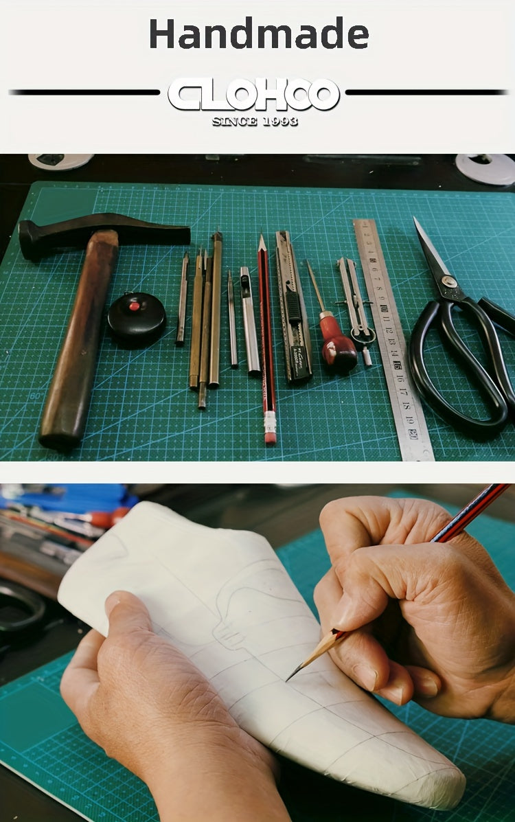 CLOHOO Men's Genuine Leather Loafers for Elegant Office