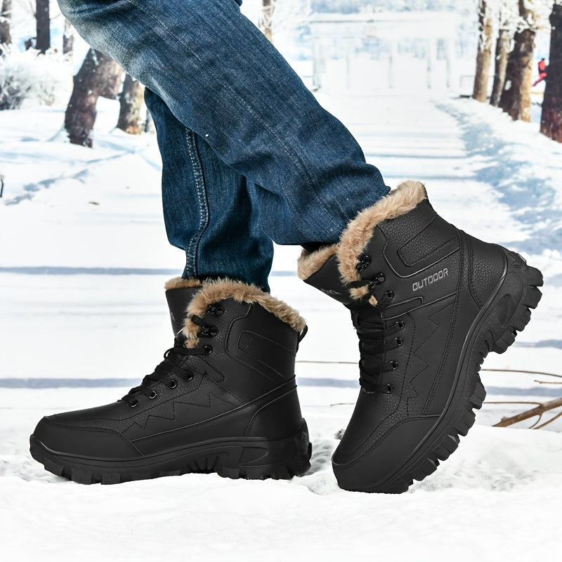 Giày Leo Núi Nam Cổ Cao Lót Lông Dày Chống Thấm