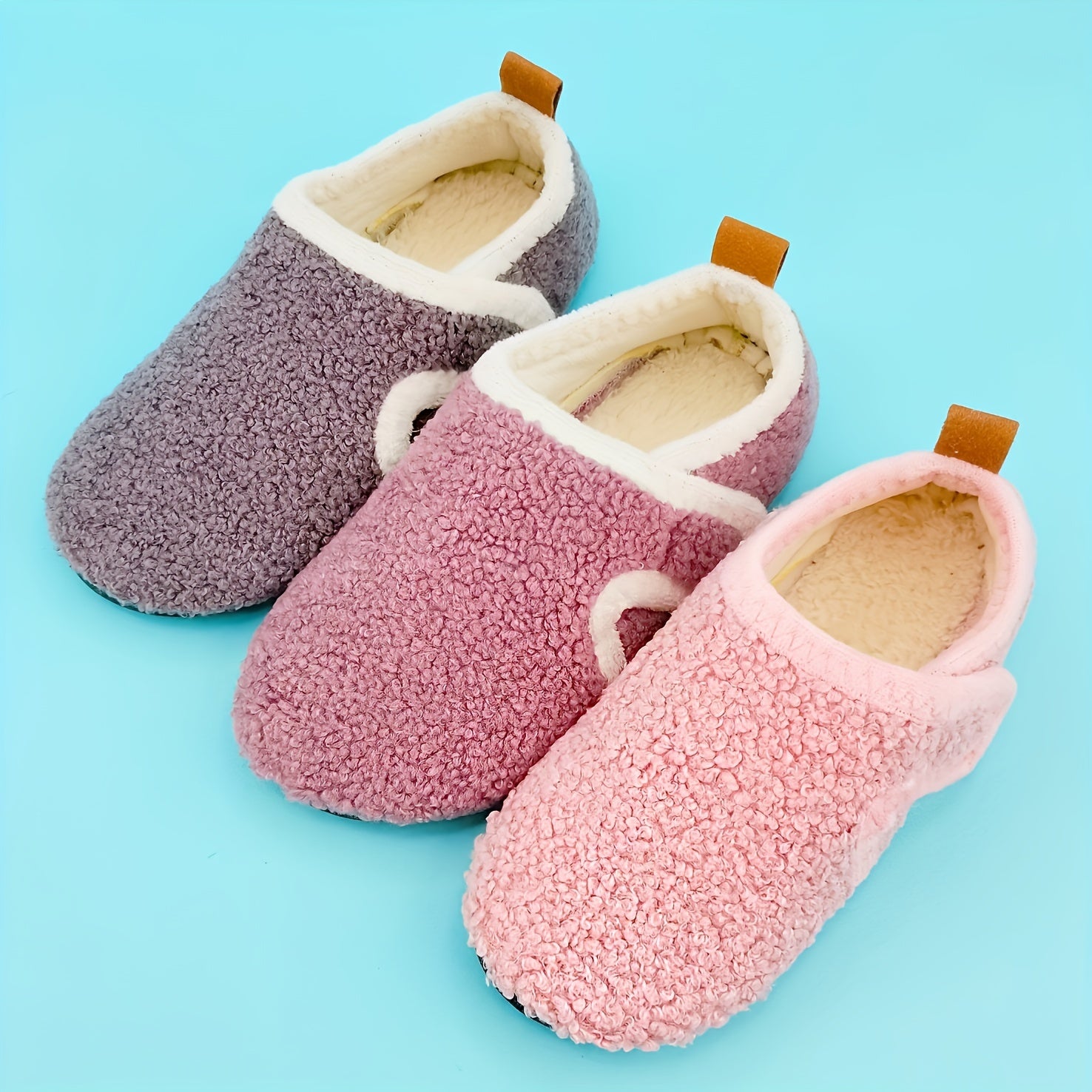 Cute Girls' Cotton Slippers - Warm, Anti-Slip