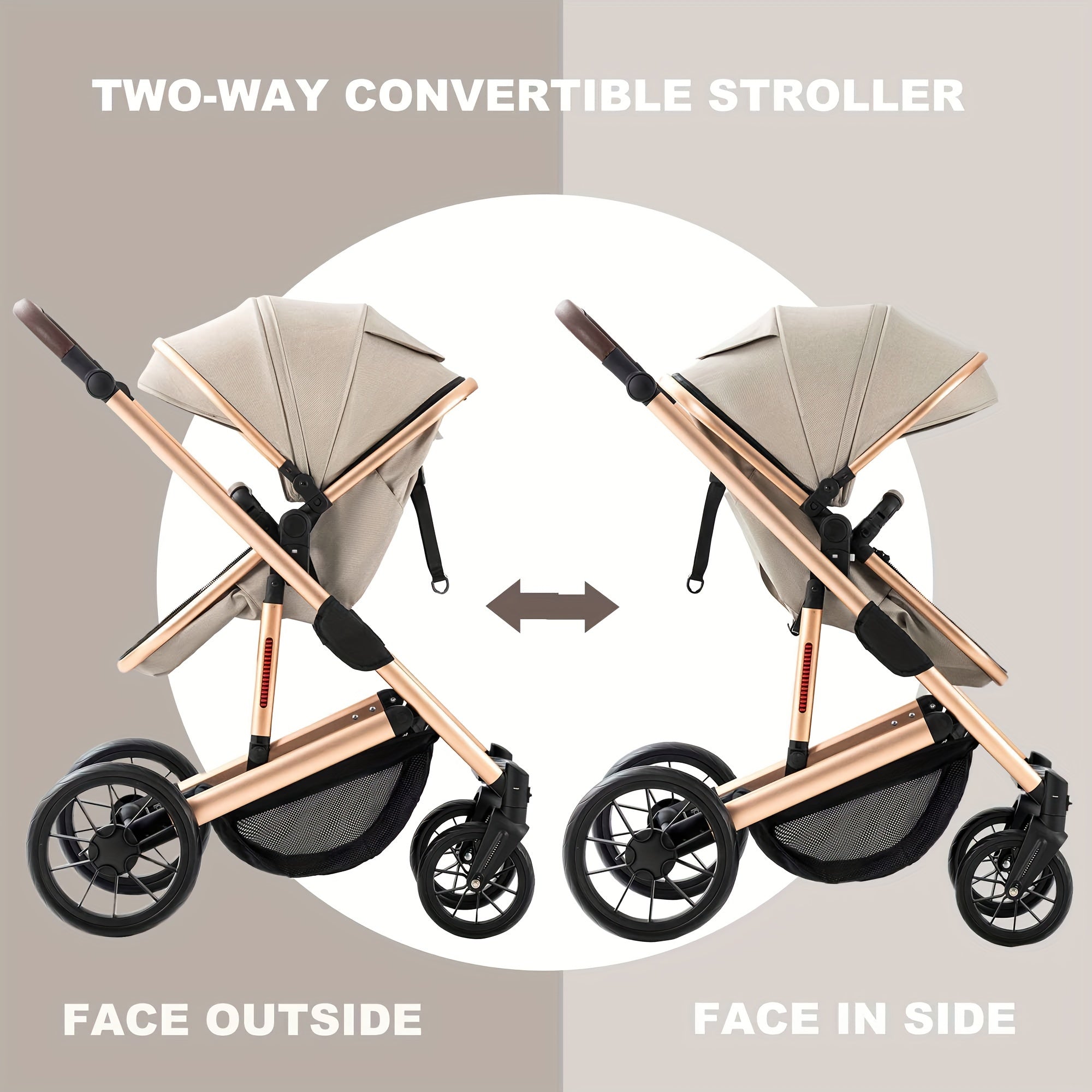 Premium 2-in-1 Stroller with Foldable Reversible Seat