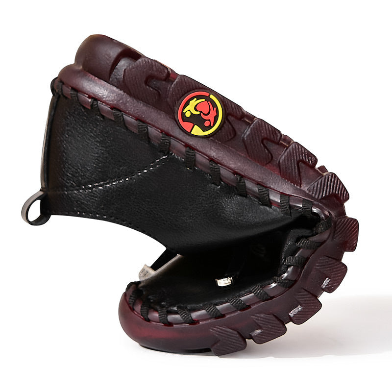 Giày Nữ Đế Êm Mũi Tròn Be Rượu Đỏ - Thoải Mái Mọi Mùa