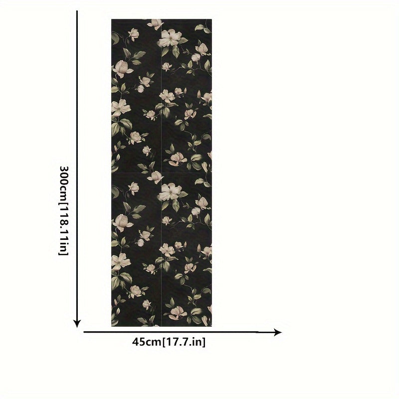 Luxurious Black Waterproof Pre-Painted Floral Wallpaper