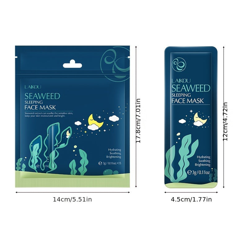 Seaweed Sleeping Mask 15 Pieces Oil Control Travel