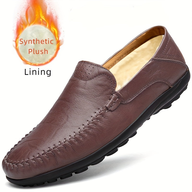 CLOHOO Men's Genuine Leather Loafers for Elegant Office