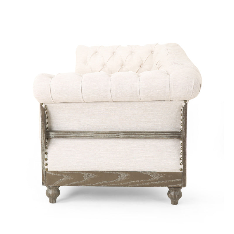 Mirod Comfy 3-Seat Sofa with Wooden Legs Retro Style for Living Room