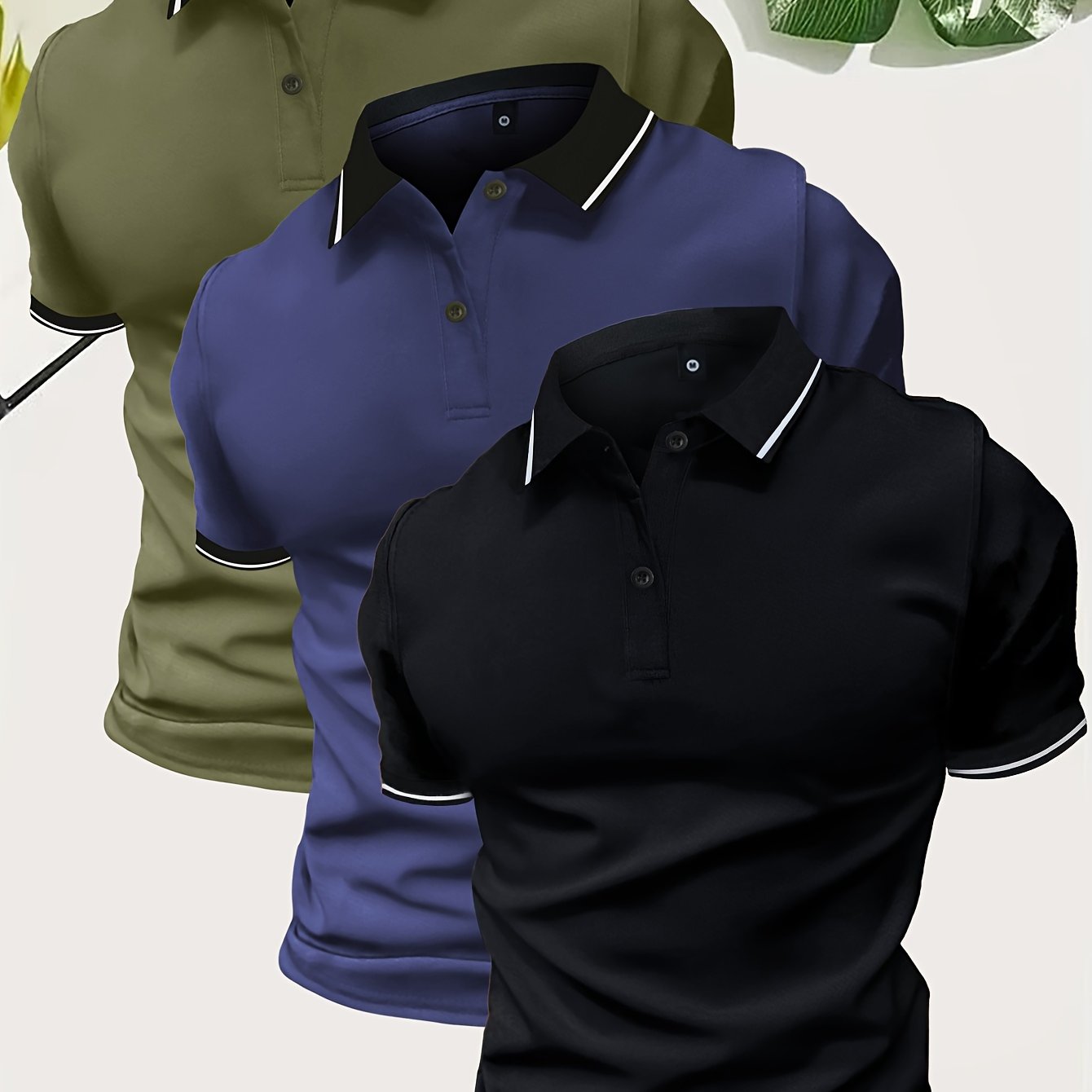 Áo Golf Nam 3 Chiếc Thoáng Khí Cổ Tim Mặc Hè