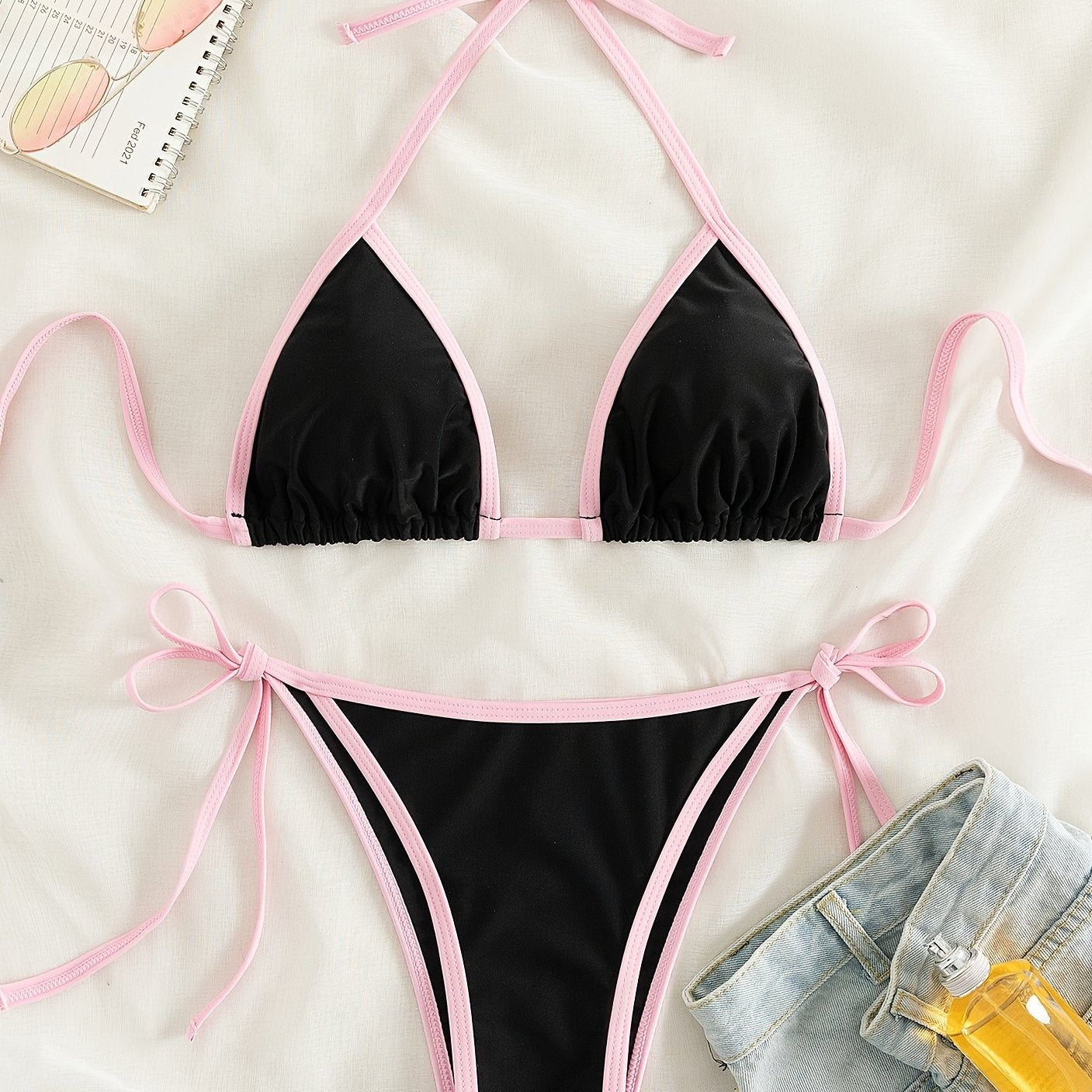Bikini Hai Mảnh Viền Nổi Thắt Nơ Quyến Rũ Nữ - Daisan Mart