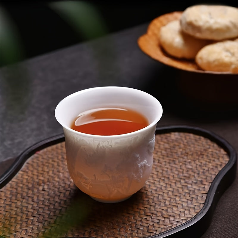 [Single Mutton-Fat Jade Cup] Dehua White Porcelain Single Mutton-Fat Jade Kung Fu Tea Cup