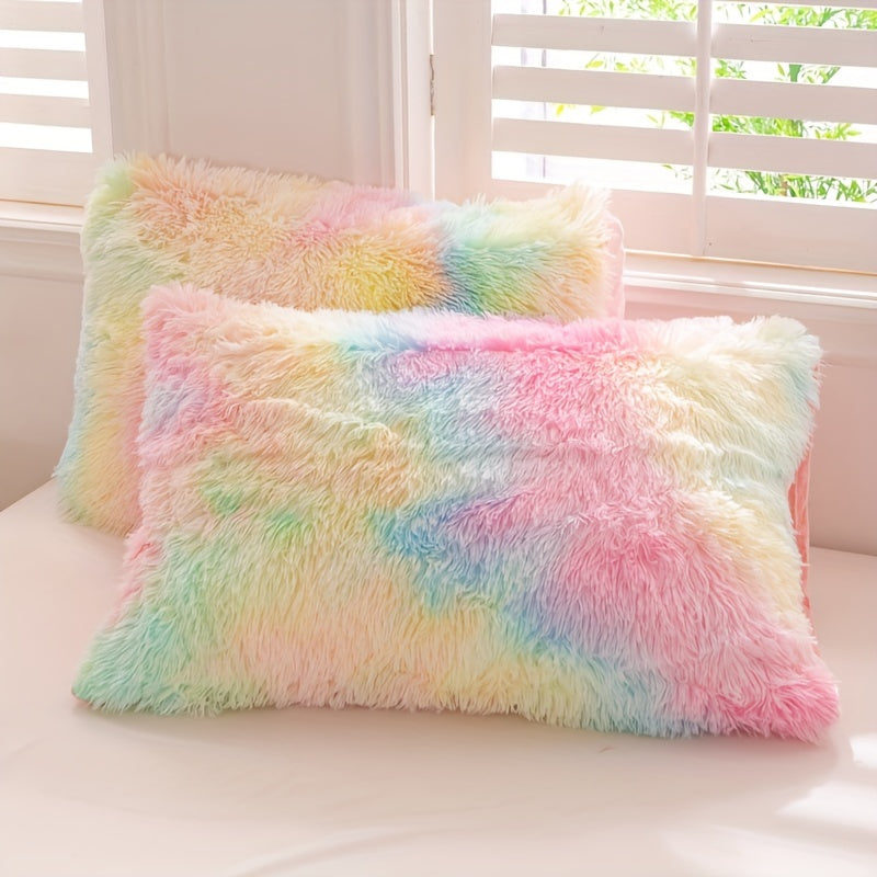 3pcs Y2K Tie Dye Plush Duvet Cover Set ( 1 Duvet Cover + 2 Pillowcase), Soft & Warm Bedding Set