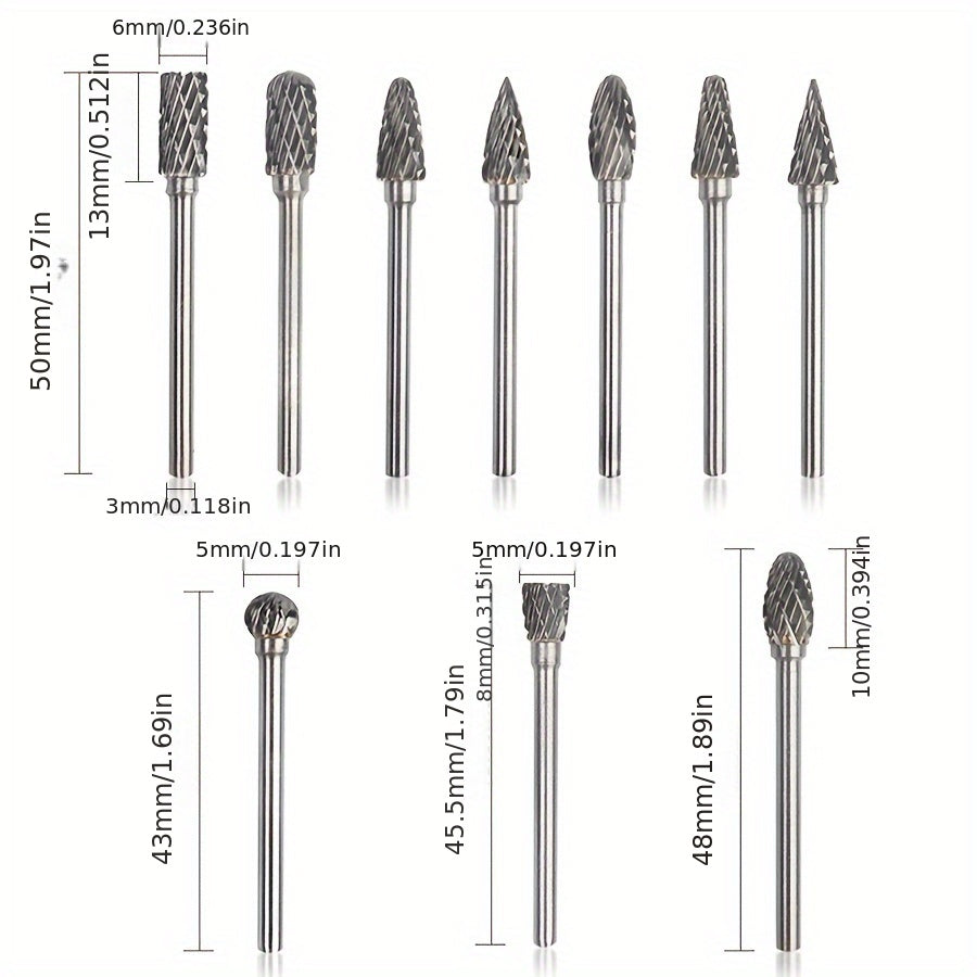 Bộ 10 Mũi Mài Hợp Kim Đôi Cho Dremel Đa Năng - Daisan Mart
