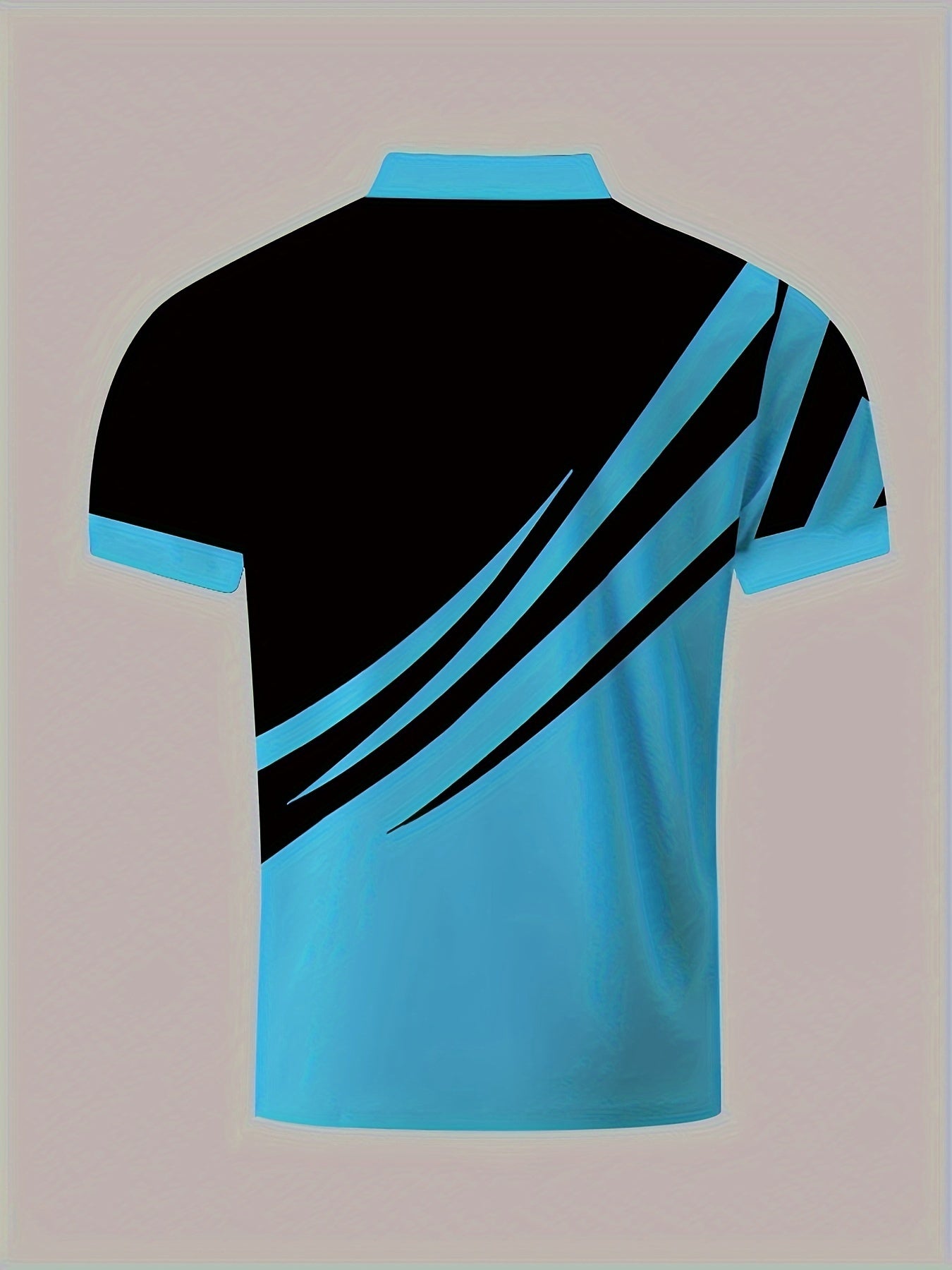 Men's Color-blocked Short-Sleeved Sports Style Shirt