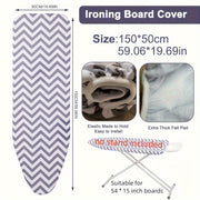 Heat Resistant Ironing Board Cover with Extra Thick Felt Pad - Protect Clothes and Board from Dust - Household Essential