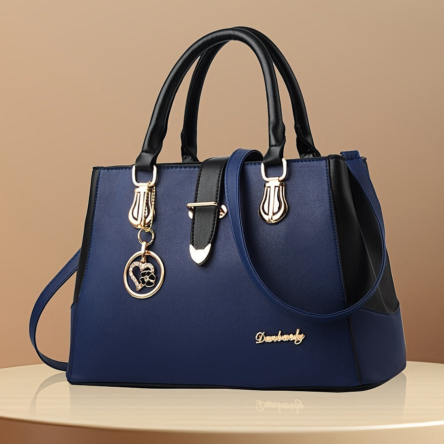 Elegant Women's Handbag with Letters, Convenient Double Strap