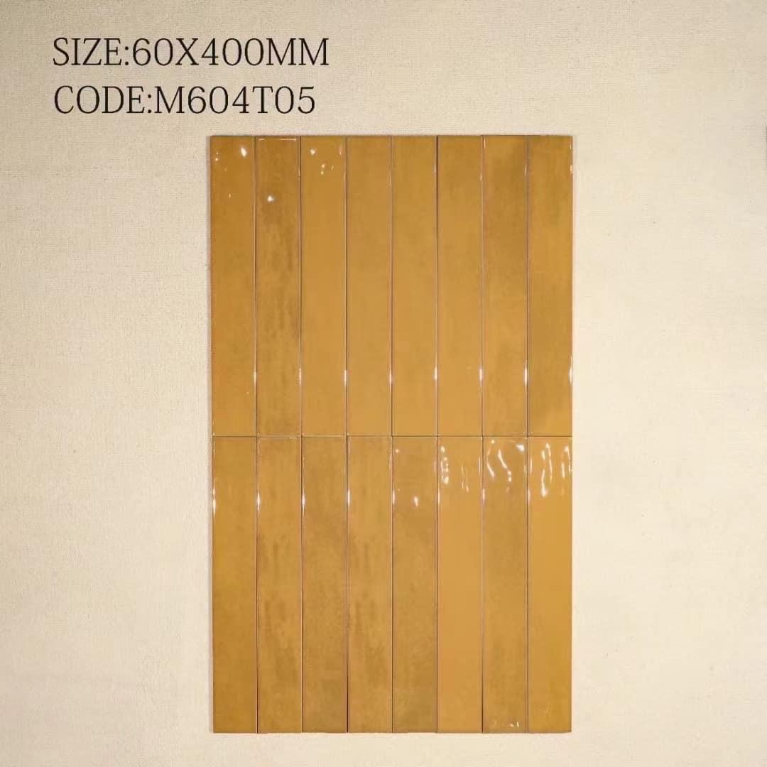 Flat glossy porcelain tile, size 60x400mm, code M604T05