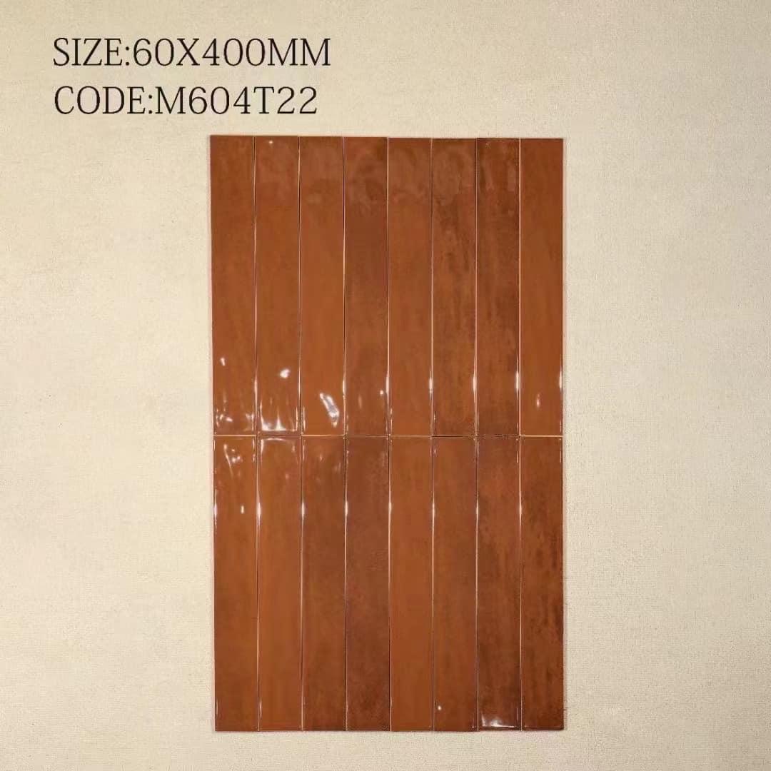 Flat glossy porcelain tile, size 60x400mm, code M604T22