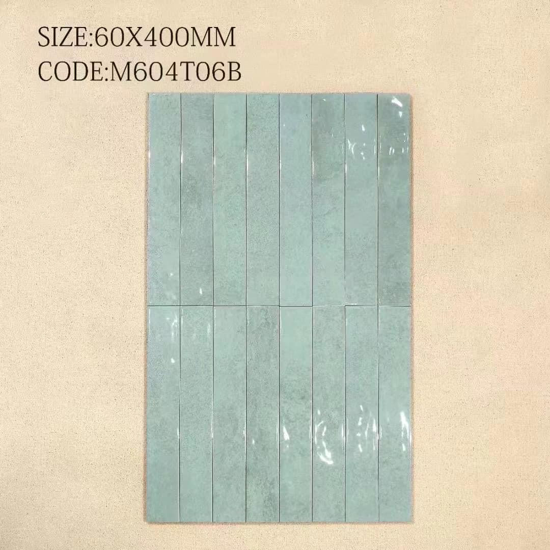 Flat glossy porcelain tile, size 60x400mm, code M604T06B