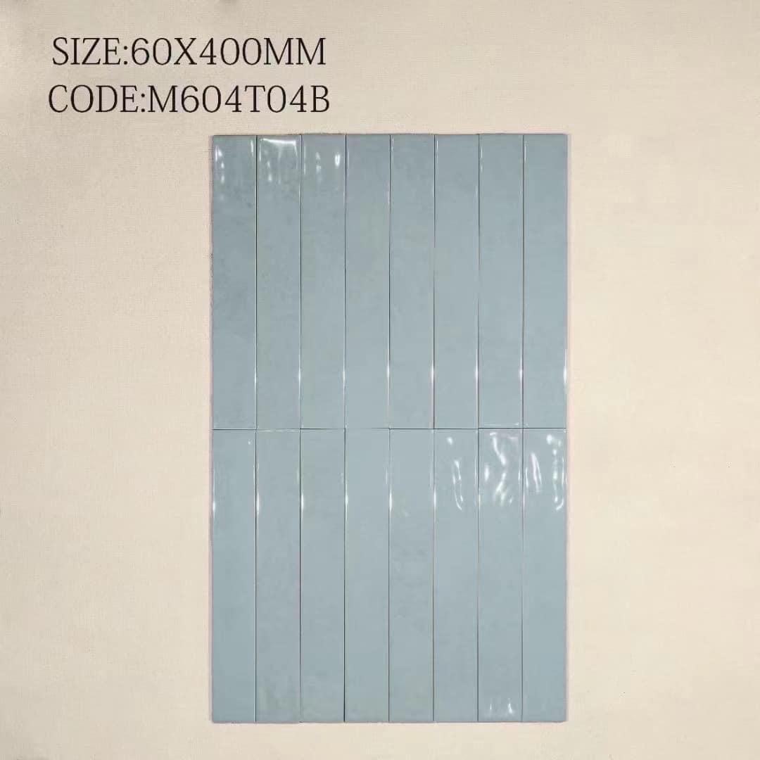 Flat glossy porcelain tile, size 60x400mm, code M604T04B