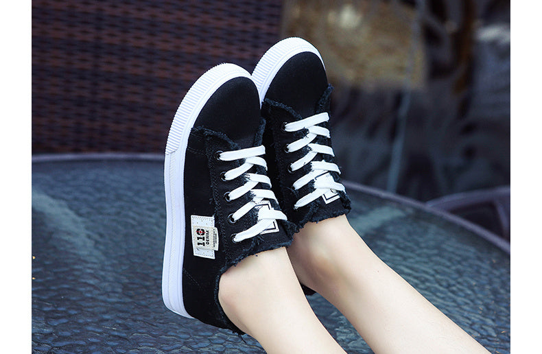 Giày Vải Nữ Trắng Trơn Đế Bằng Thoải Mái 2022