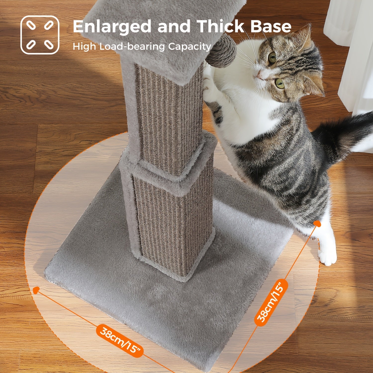 [Durable Cat Tower] Durable And Stable Multi-Level Cat Towers - 18.9"/32'' Cat Scratching Posts, Cat Trees With Hanging Balls For Active Felines, Available In Grey And Black - Daisan Mart