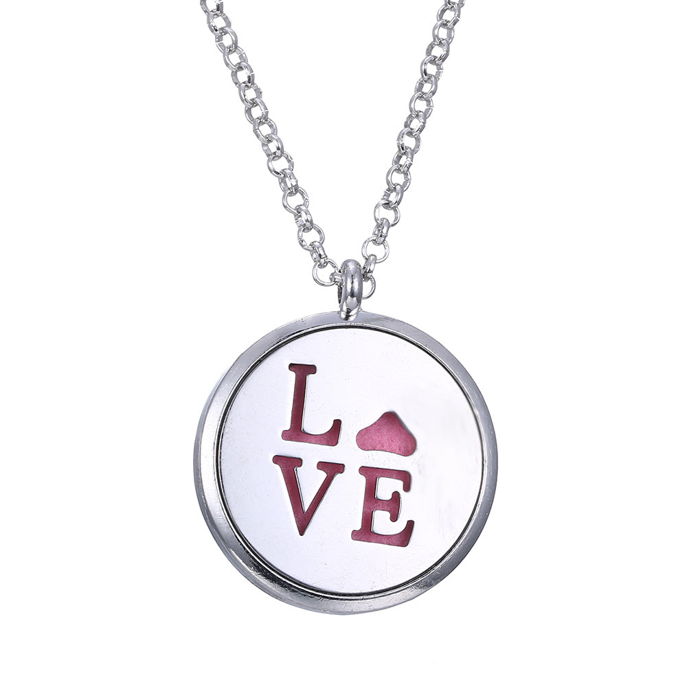 Metal Stainless Steel Pendant Necklace Open Locket Perfume Aroma Essential Oil Diffuser Necklace For Women Girls - Daisan Mart