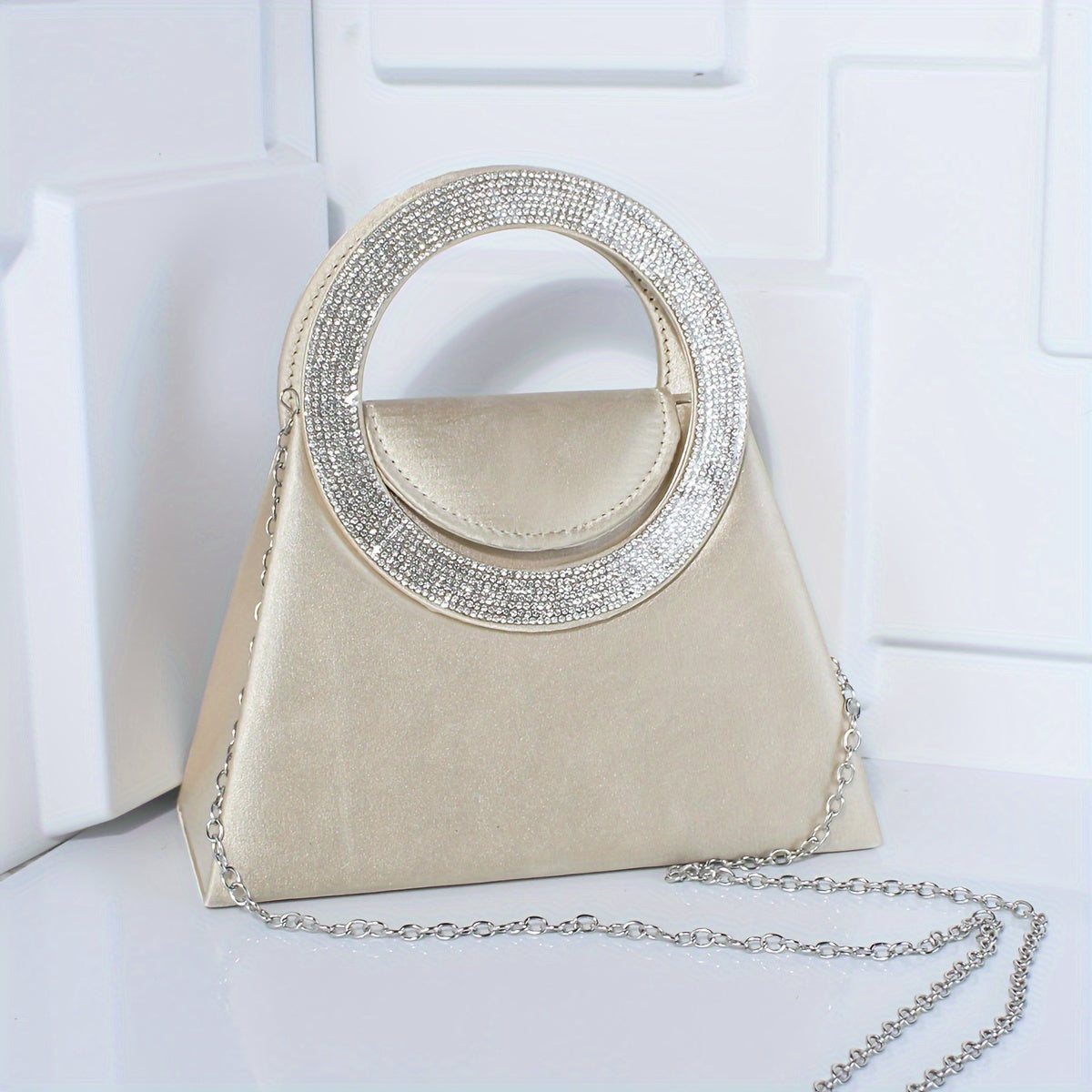 優雅高端水鑽晚會舞會單肩斜挎鏈條包，女士優雅手提包，女士派對包，女士優雅包，特殊場合錢包，正式活動手拿包，迷人斜挎包