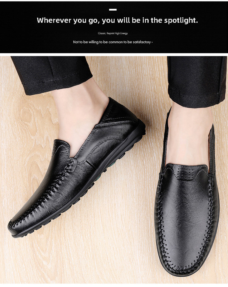 CLOHOO Men's Genuine Leather Loafers for Elegant Office