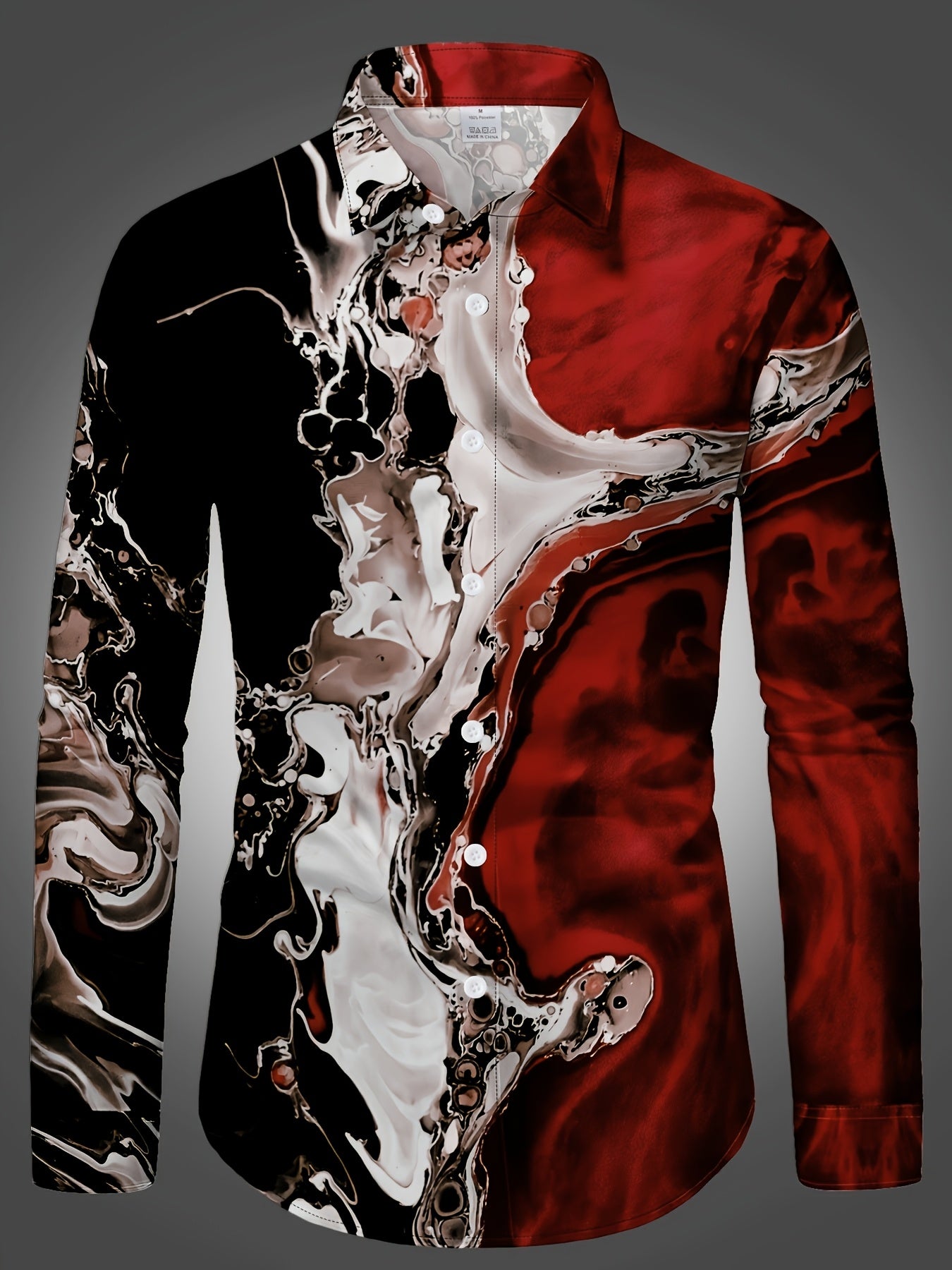 Áo Sơ Mi Nam Dài Tay In Họa Tiết Ngẫu Nhiên Cá Tính