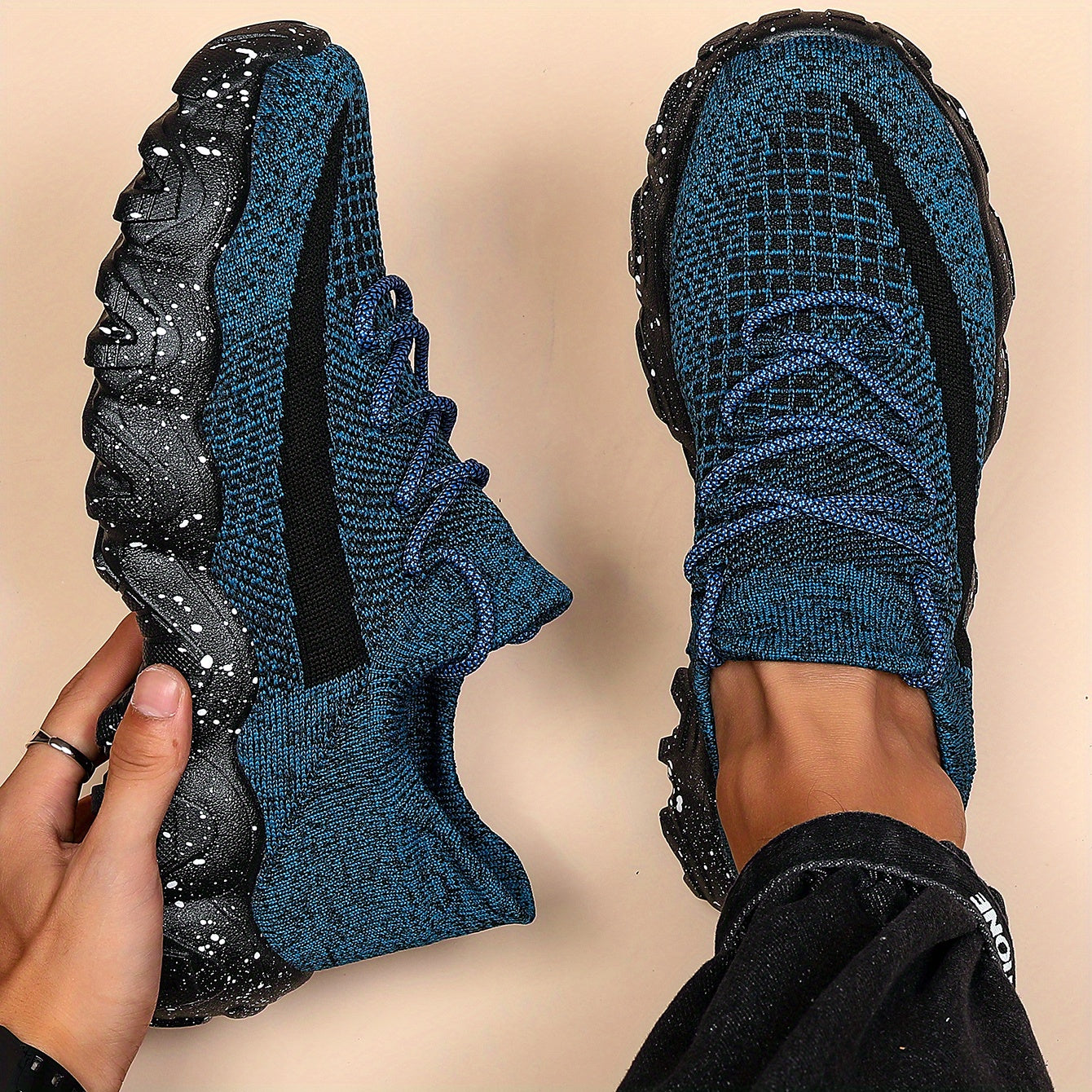 Giày Sneaker Nam Thể Thao Họa Tiết Hình Học Thoáng Khí