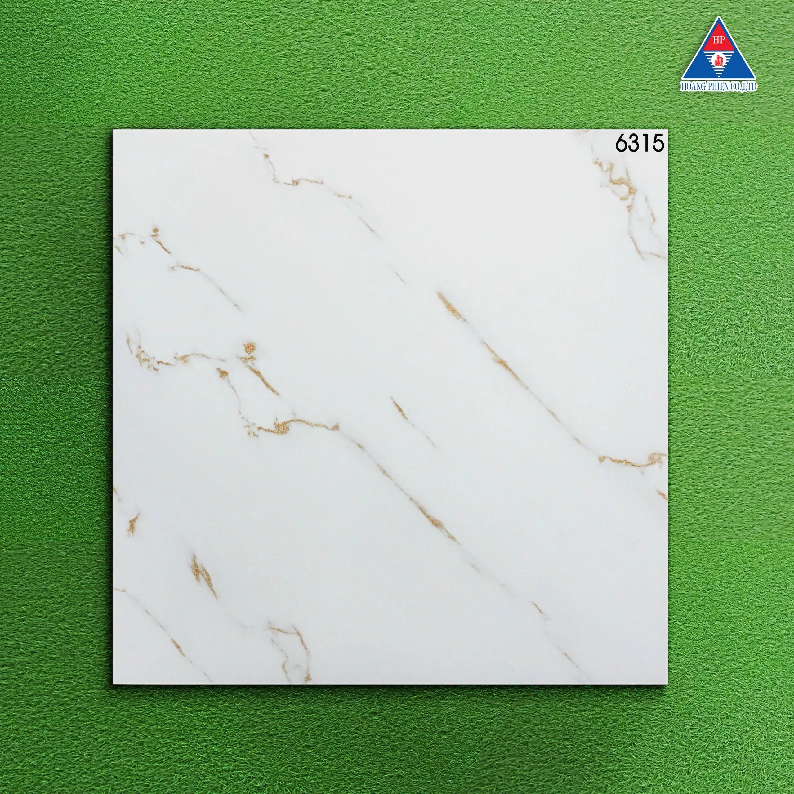 Vietnamese floor tiles, glossy white stone, code 6315, size 600x600mm (4 pieces/box/1.44m2)
