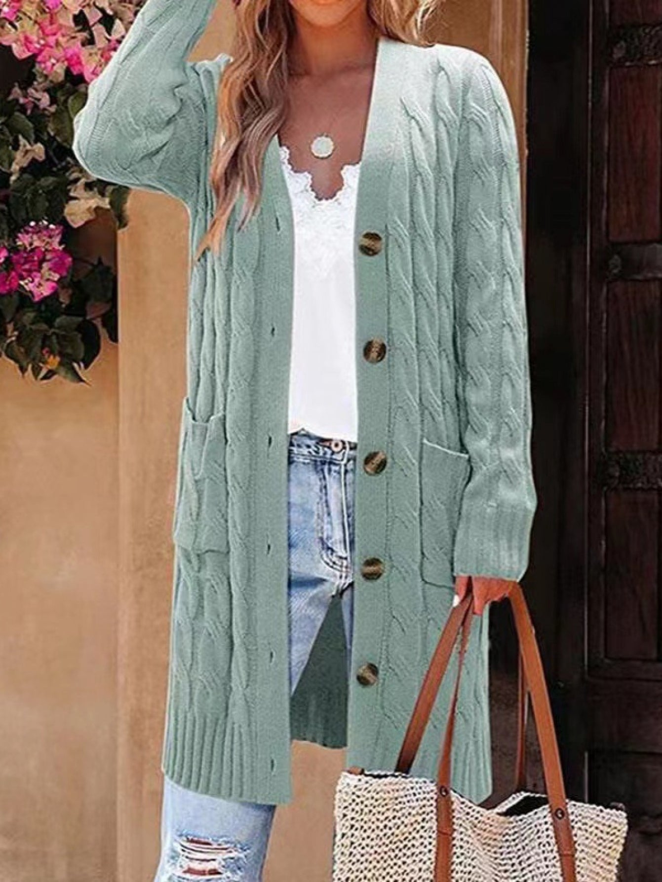 Áo Khoác Nữ Dệt Kim Dài Tay Form Rộng Thoáng Mát