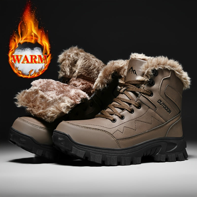 Giày Leo Núi Nam Cổ Cao Lót Lông Dày Chống Thấm