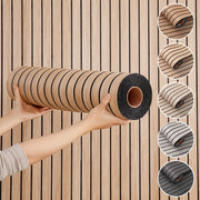 3D Striped Wood Grain Wallpaper, Easy to Stick, Home Decoration