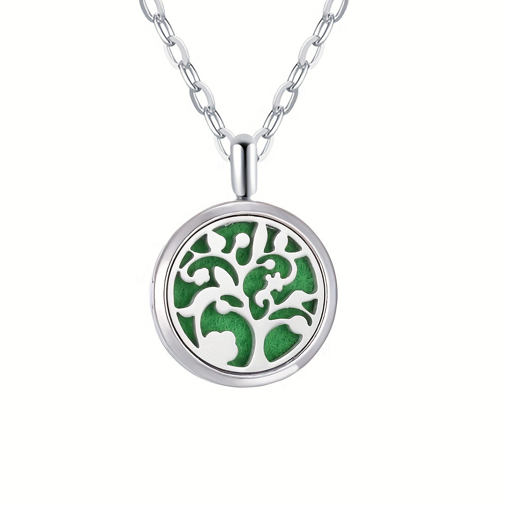 Metal Stainless Steel Pendant Necklace Open Locket Perfume Aroma Essential Oil Diffuser Necklace For Women Girls - Daisan Mart