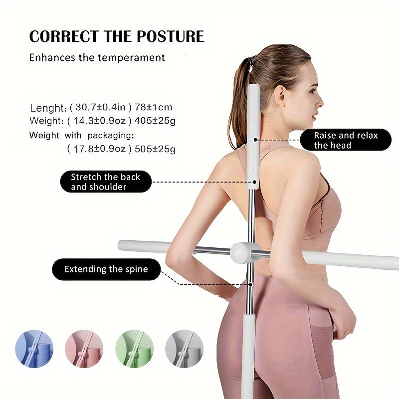 Adjustable Yoga Sticks for & Humpback Syndrome - Portable Stretching Pole with Extendable Length (Pink/Green/Blue) - Ideal for Scoliosis Treatment, Spinal & /Travel - Daisan Mart