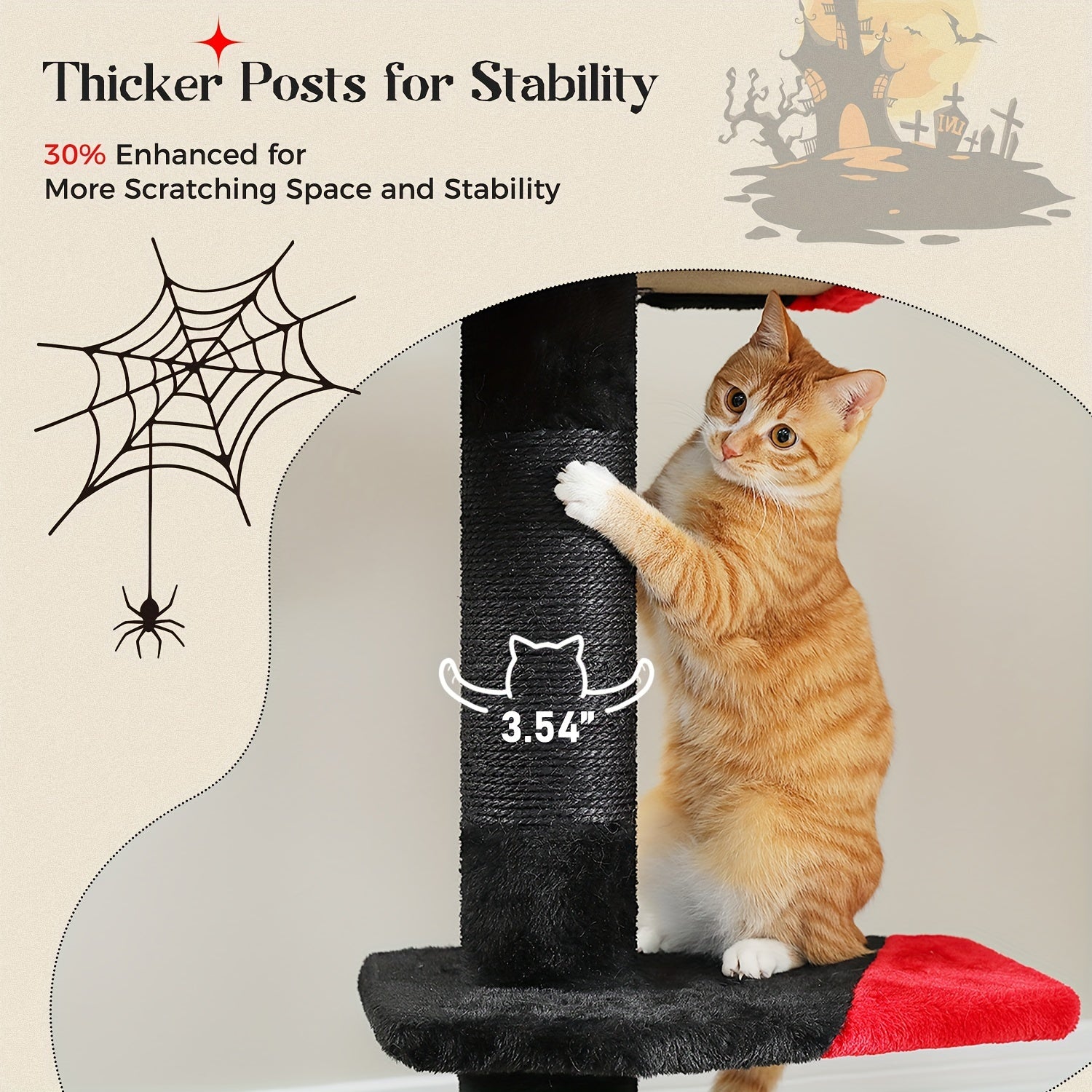 90-107" Floor To Ceiling Cat Tree Tower 4 Tier Tall Cat Climbing Posts Adjustable, Gray, Black, Khaki