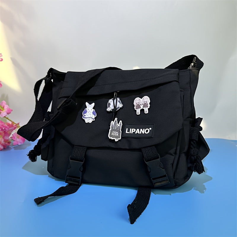 Harajuku Nylon Crossbody Bag Multi-Function Unisex Large Size