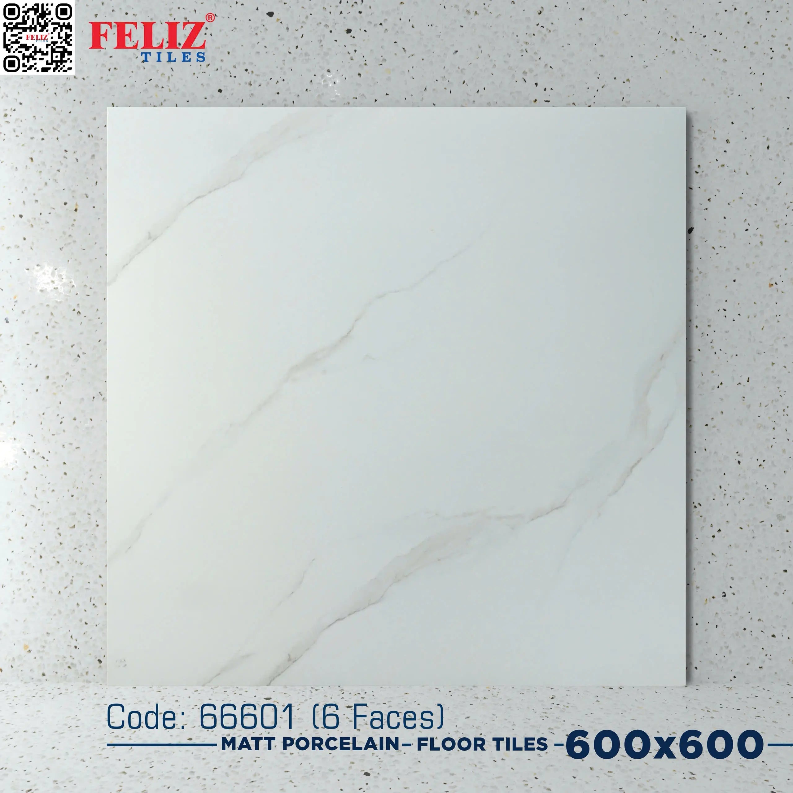 Vietnam floor tiles, white matte stone, code 66601, size 600x600mm (4 pieces/box/1.44m2)