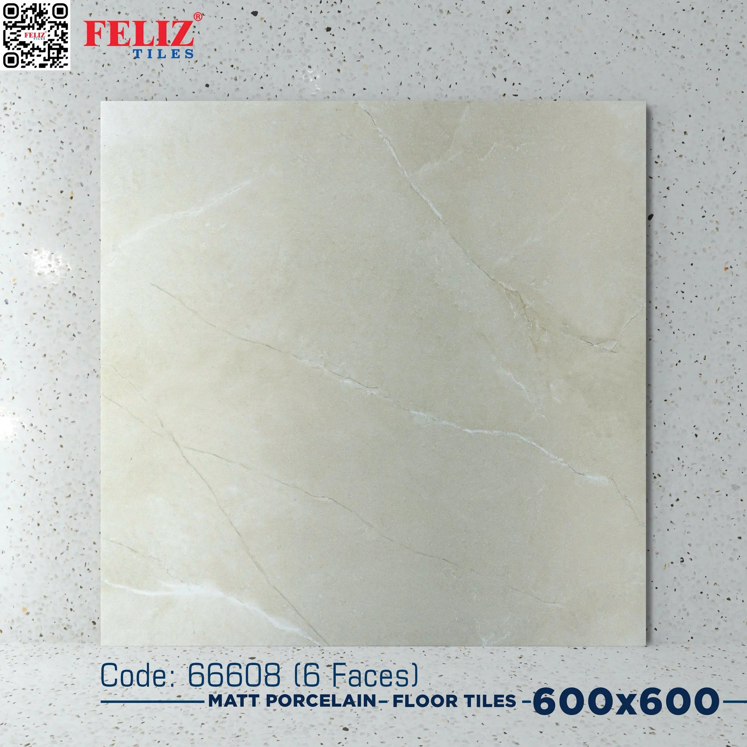 Vietnam floor tiles, Matte cream stone, code 66608, size 600x600mm (4 pieces/box/1.44m2)