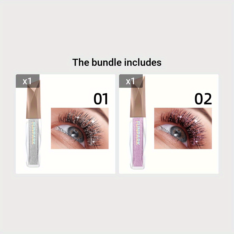 Diamond Long Curled Lashes - Smudge-Proof Glitter Mascara