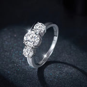 Moissanite 925 Silver Engagement Ring, High Quality, Shining