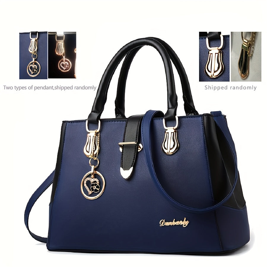 Elegant Women's Handbag with Letters, Convenient Double Strap