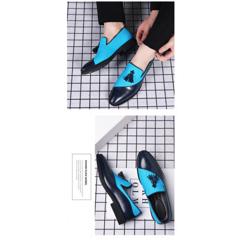 Men's Black Glossy Loafers - Elegant &amp; Luxurious