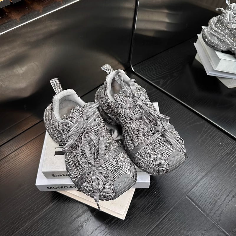 Sneaker Nữ Gypsophila Đính Đá Đế Dày Tăng Chiều Cao