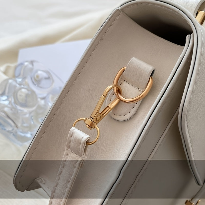Elegant Small Square Belt Buckle Crossbody Bag