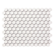 Hexagonal Mosaic Tile 23x26mm White MHG 9525