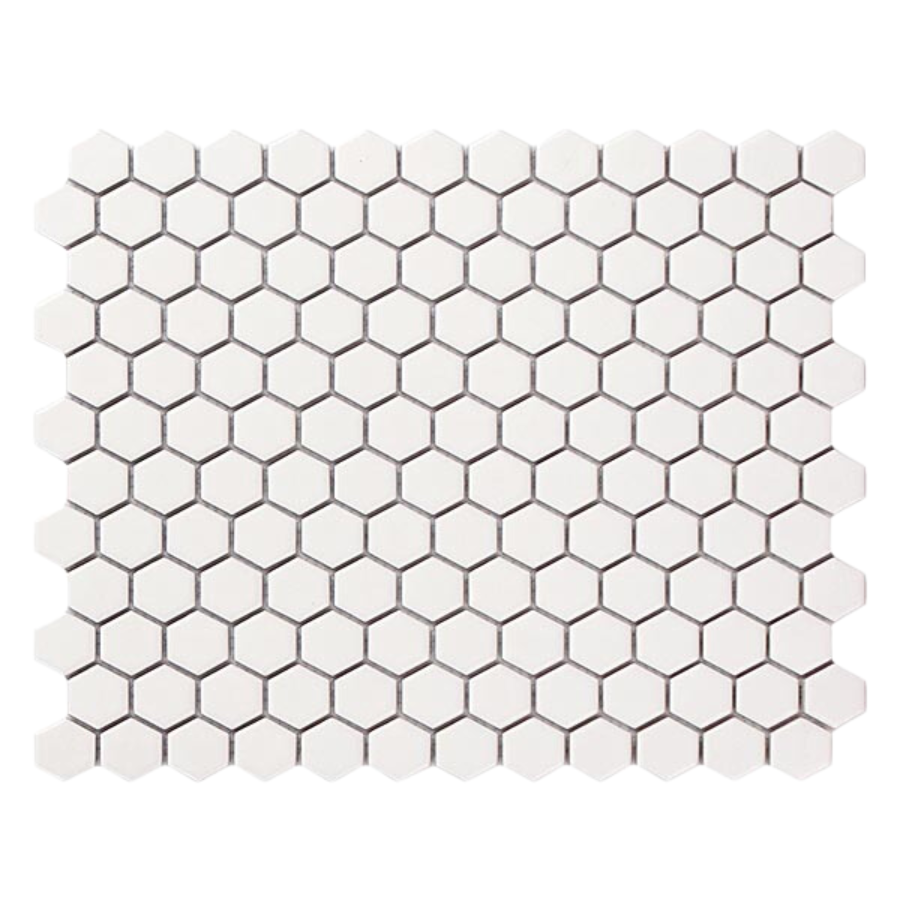 Hexagonal Mosaic Tile 23x26mm White MHG 9525