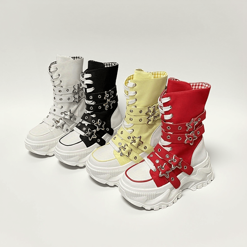 Women's High-Top Thick-Soled Shoes - Diverse Fashion Styles