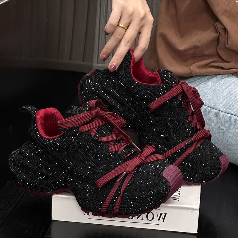 Sneaker Nữ Gypsophila Đính Đá Đế Dày Tăng Chiều Cao