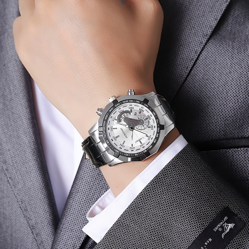 Luxury Large Face PU Leather Strap Men's Sports Watch